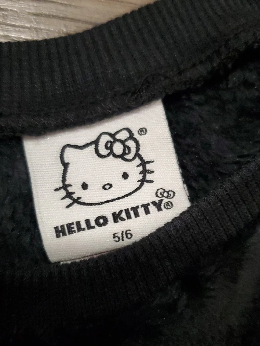 Hello Kitty Black Top with Black & White Houndstooth Pants Set